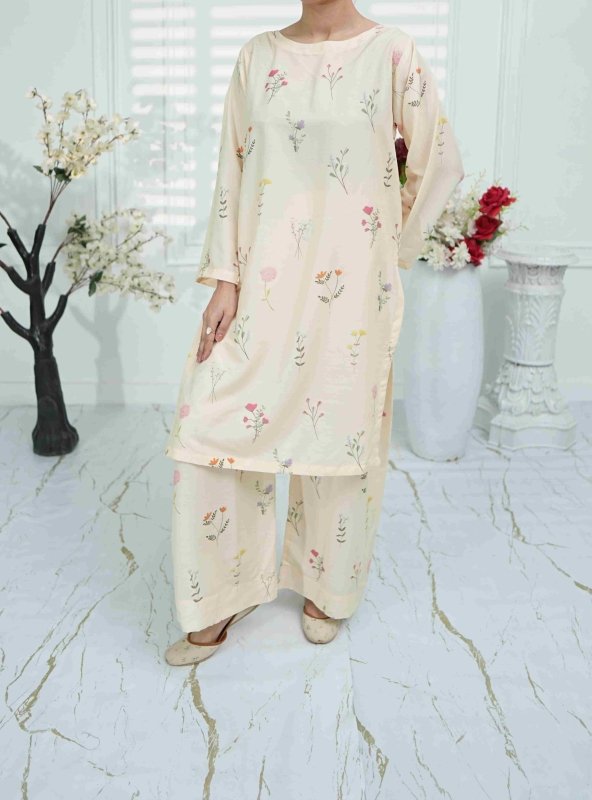 Pastel Meadow 2 Piece Unstitched X Khussa (Combo Set)