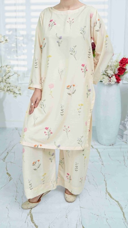 Pastel Meadow 2 Piece Unstitched X Khussa (Combo Set)