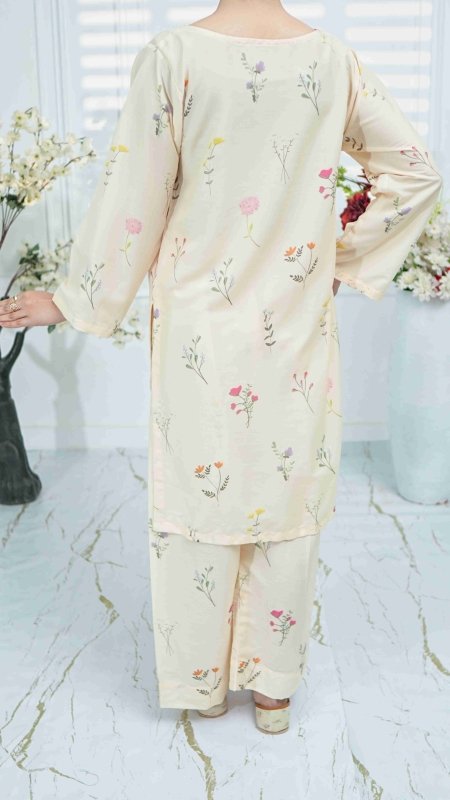 Pastel Meadow 3 Piece Unstitched X Khussa (Combo Set)