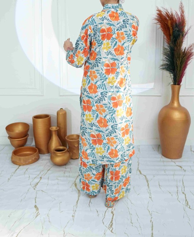 Sunlit Bloom 2 Piece Unstitched X Khussa (Combo Set)