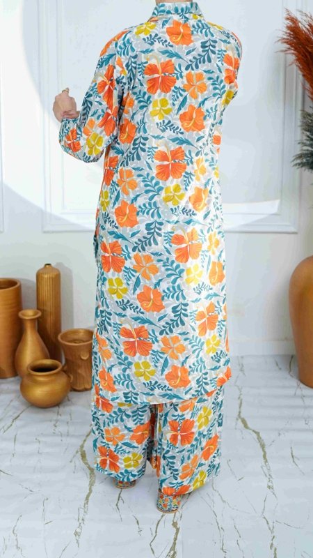 Sunlit Bloom 3 Piece Unstitched X Khussa (Combo Set)