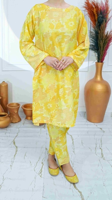 Sunshine Bloom 3 Piece Unstitched X Khussa (Combo Set)